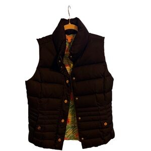 Lilly Pulitzer Black Medium Puffer Vest with Colorful Lining